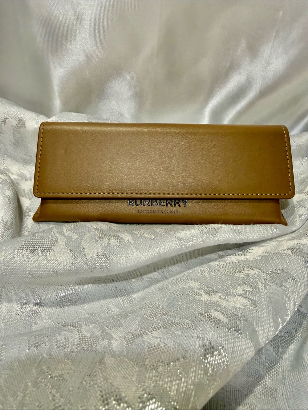 Burberry Brown Leather Glasses Case NWOT